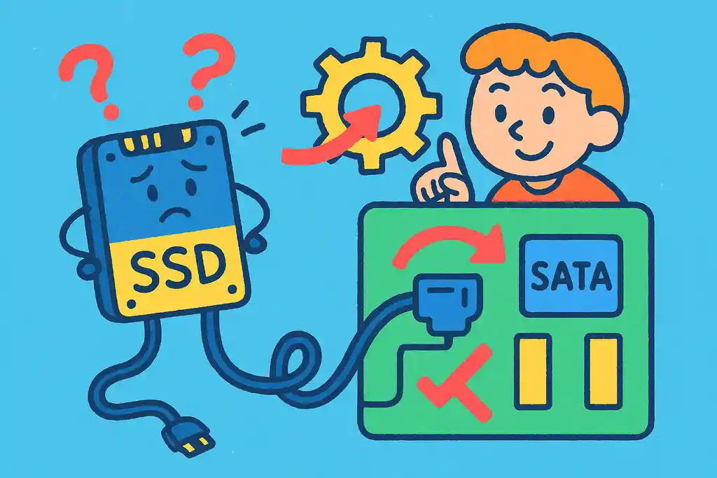 SATA接続のSSDが認識されないときの見直し方