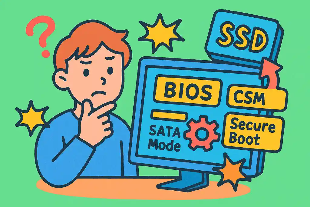 BIOS設定を変更してSSDを認識させる方法